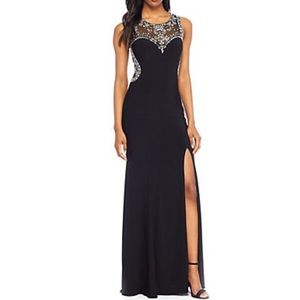 Betsy & Adam Beaded Illusion Gown